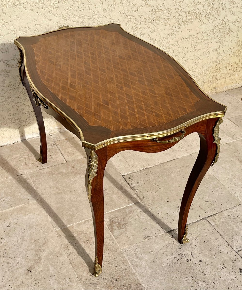 Louis XV Style Marquetry Table -photo-4