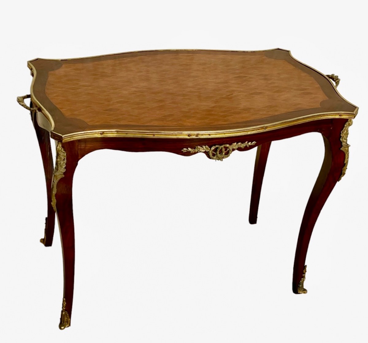 Louis XV Style Marquetry Table 