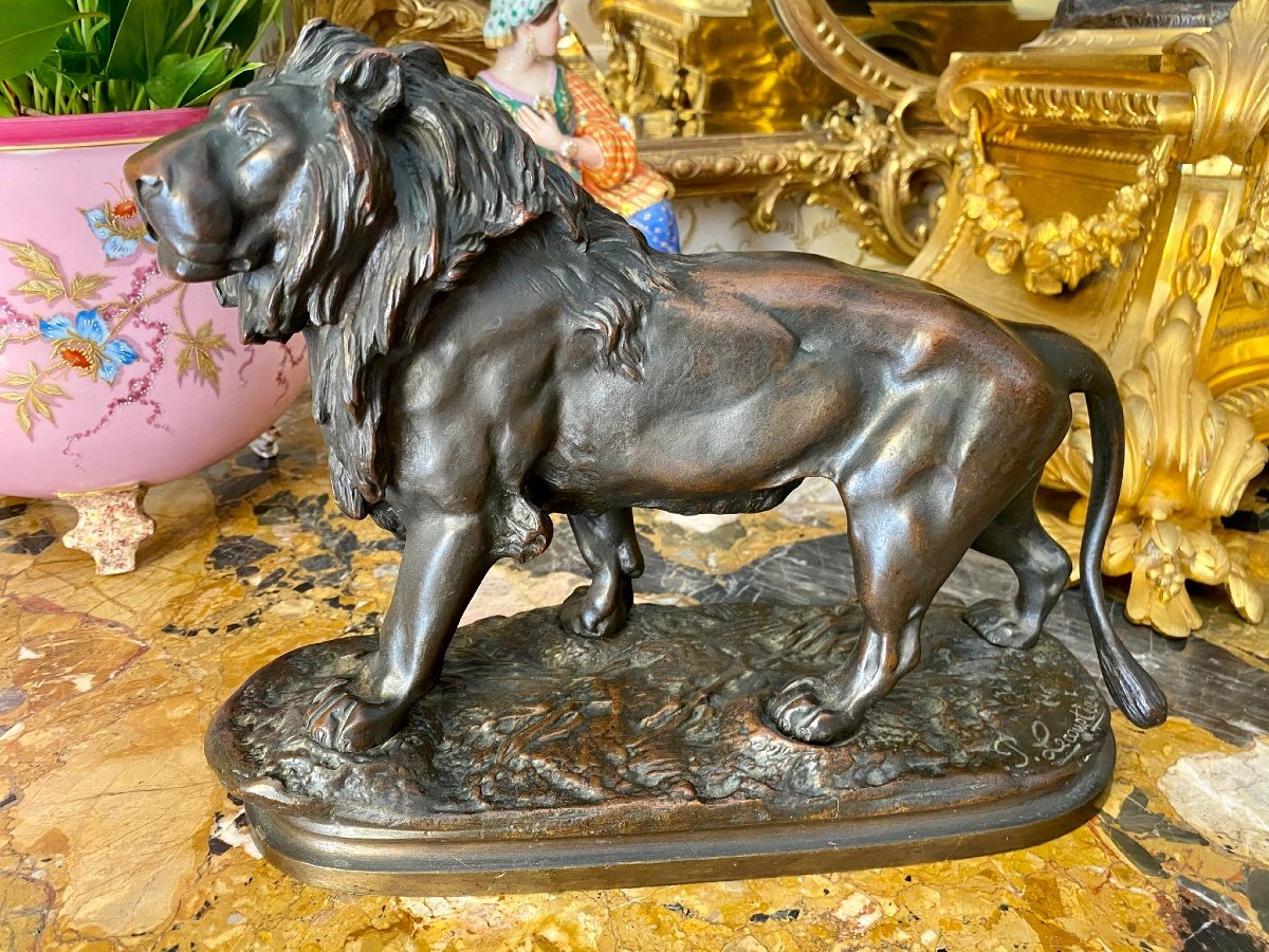 Prosper LECOURTIER - Lion en Bronze-photo-2