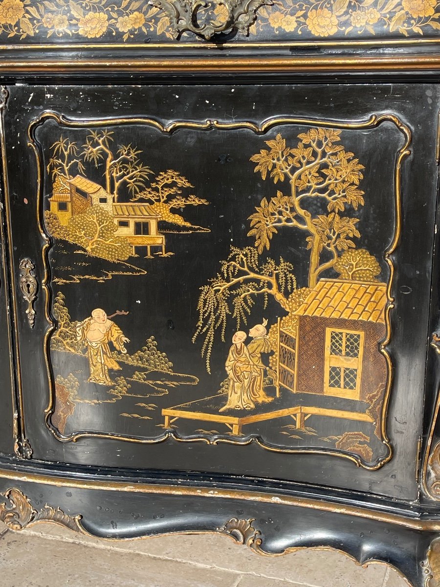 Buffet - Curved Sideboard In Chinese Lacquer-photo-1