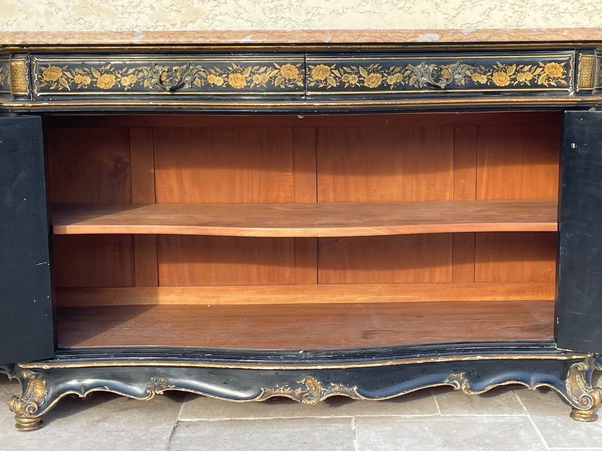 Buffet - Curved Sideboard In Chinese Lacquer-photo-8