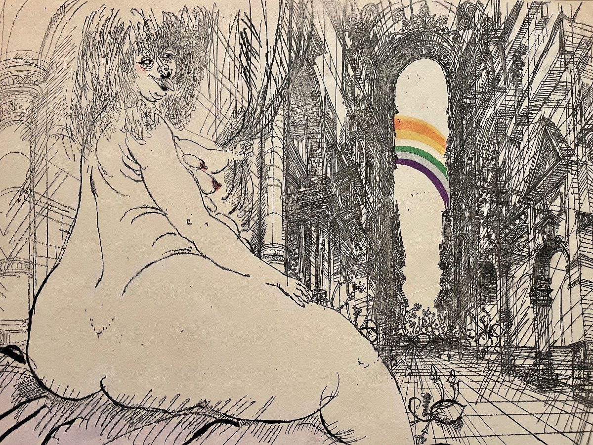 Ronald SEARLE - Lithographie, The Temple-photo-4