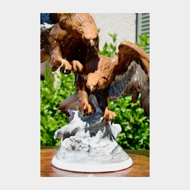 K. TUTTER Pour Hutschenreuther - Porcelaine, Les Aigles -photo-2