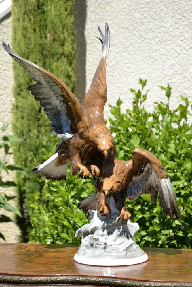 K. TUTTER Pour Hutschenreuther - Porcelaine, Les Aigles -photo-6