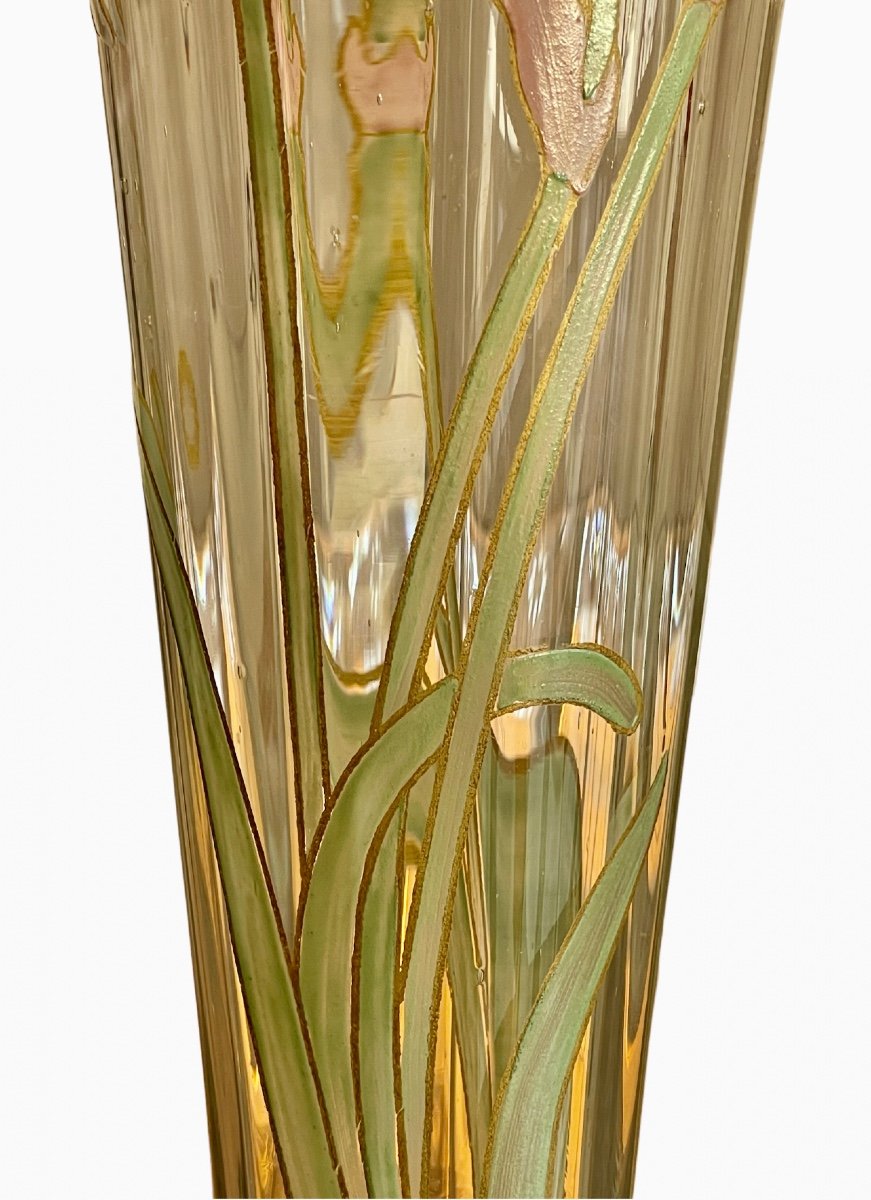 Legras - Pair Of Cornet Vases With Irises-photo-2