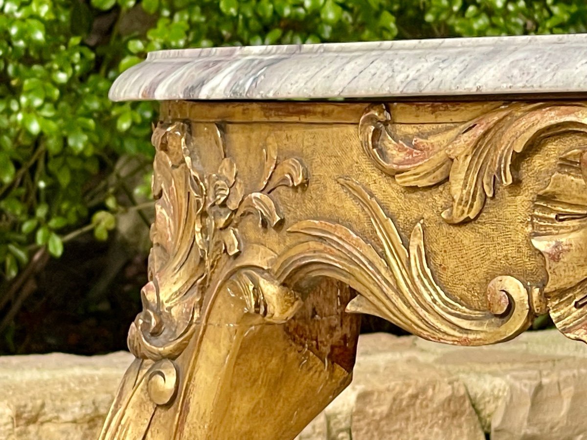 Table / Guéridon Bois doré Style Louis XV -photo-1