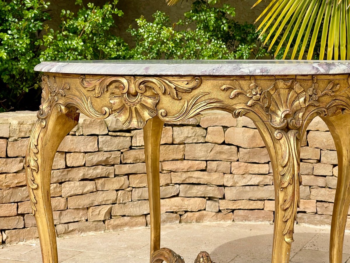 Table / Guéridon Bois doré Style Louis XV -photo-8