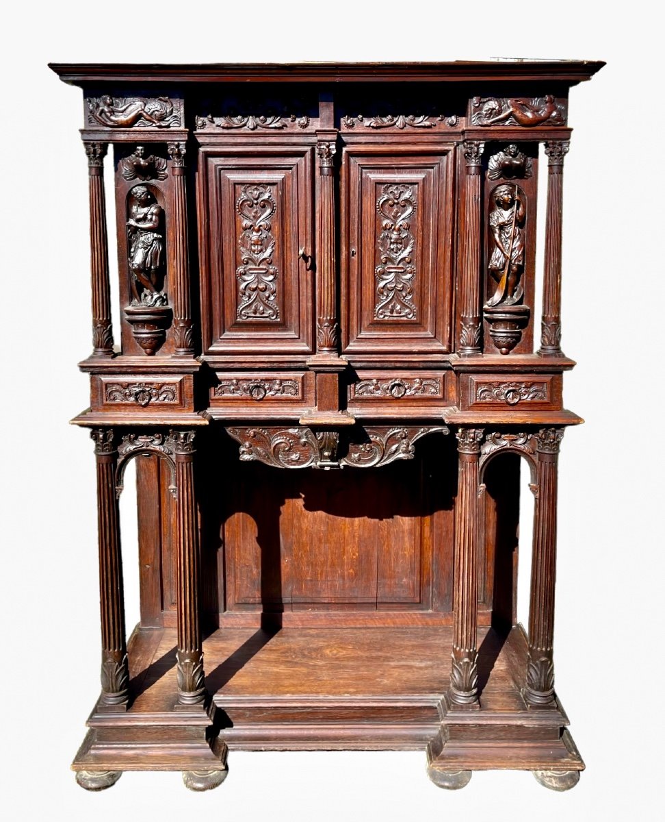 Renaissance Style Carved Cabinet 