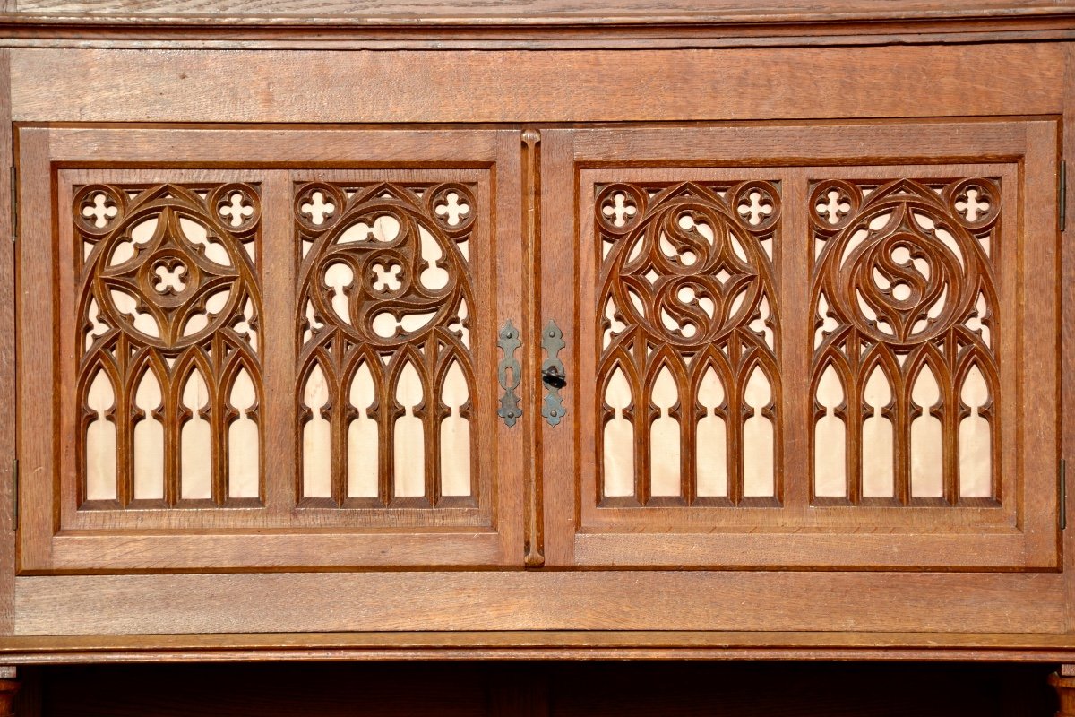 Neo-gothic Oak Cabinet -photo-4