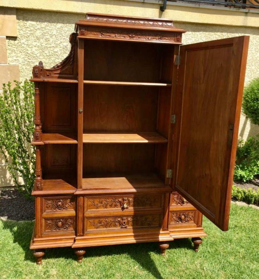 Louis XVI Style Walnut Cabinet-photo-8