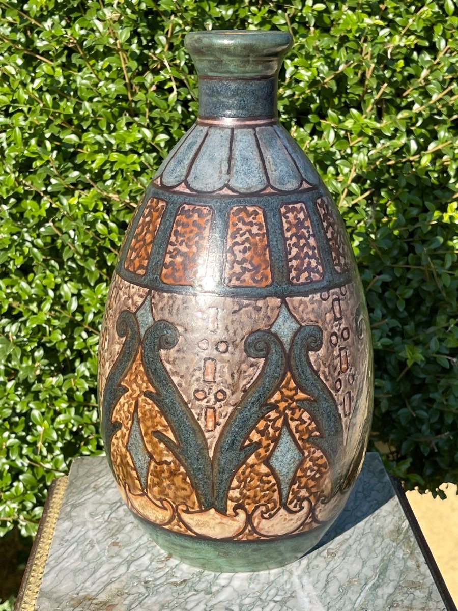 Alfred RENOLEAU - Vase Ovoïde en Grès -photo-2