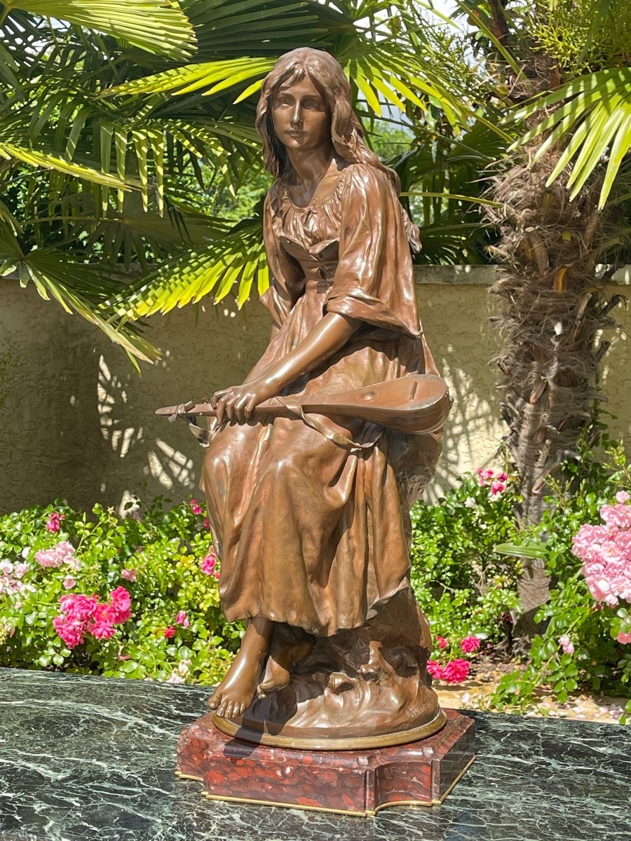 Bronze Statue By Paul Eugène Mengin-photo-7