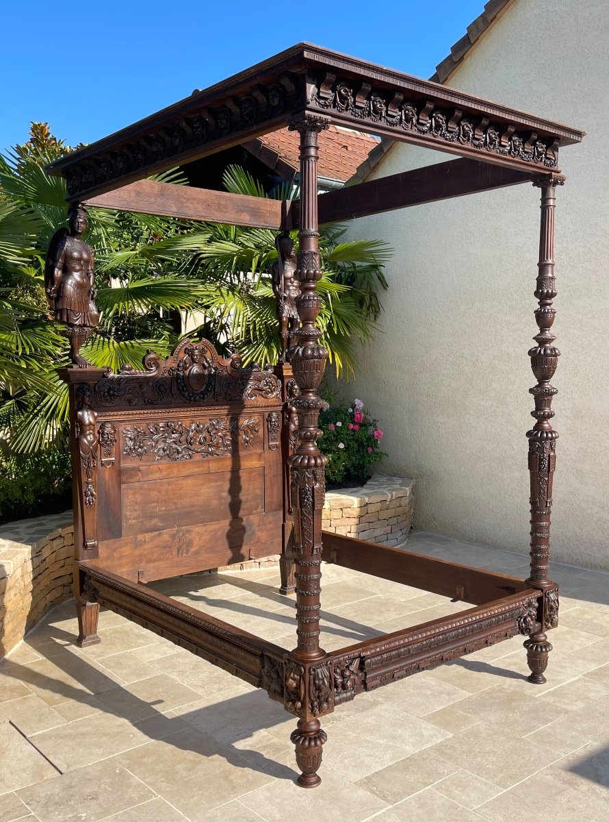 Henri-auguste Fourdinois - Four-poster Bed Known As The Bed Of François 1st-photo-6