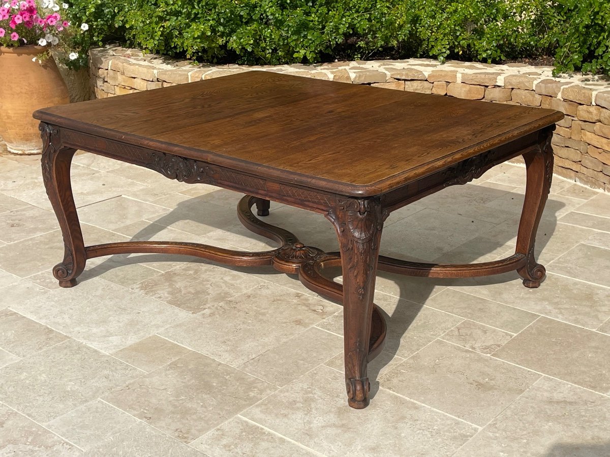 Louis XV Style Oak Dining Table -photo-2