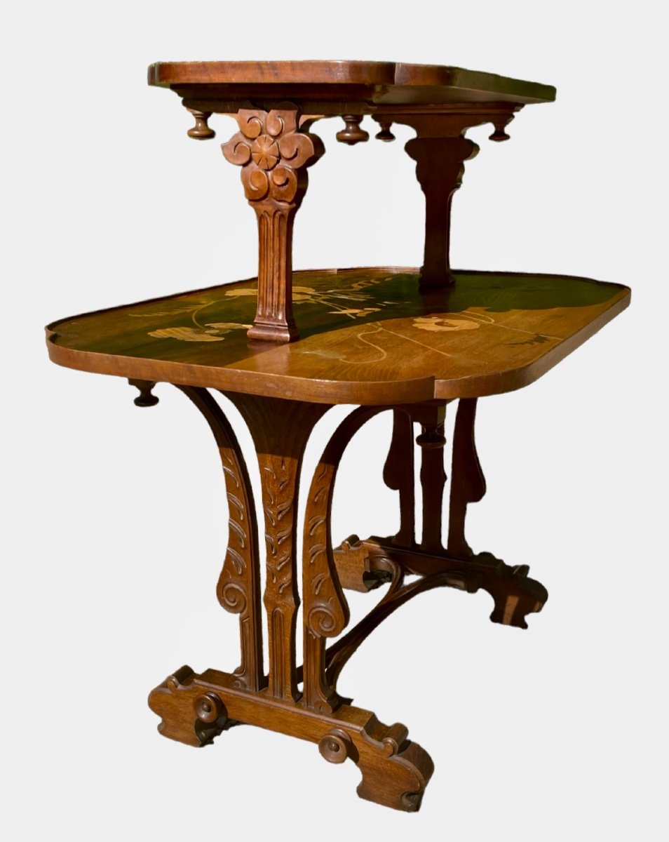 émile Gallé - Marquetry Tea Table-photo-2