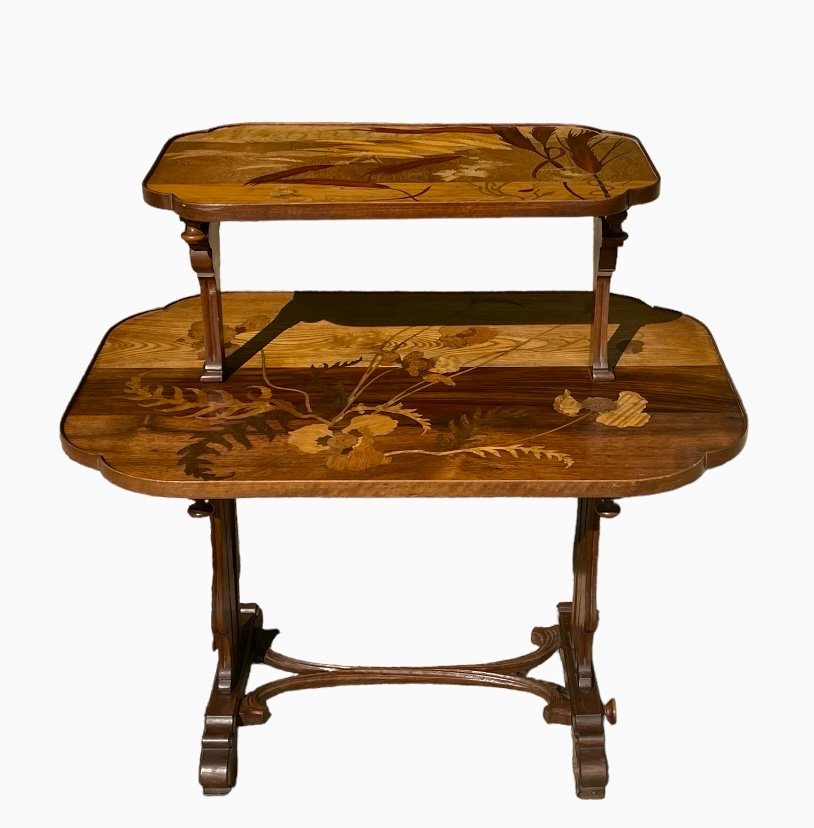 émile Gallé - Marquetry Tea Table-photo-3