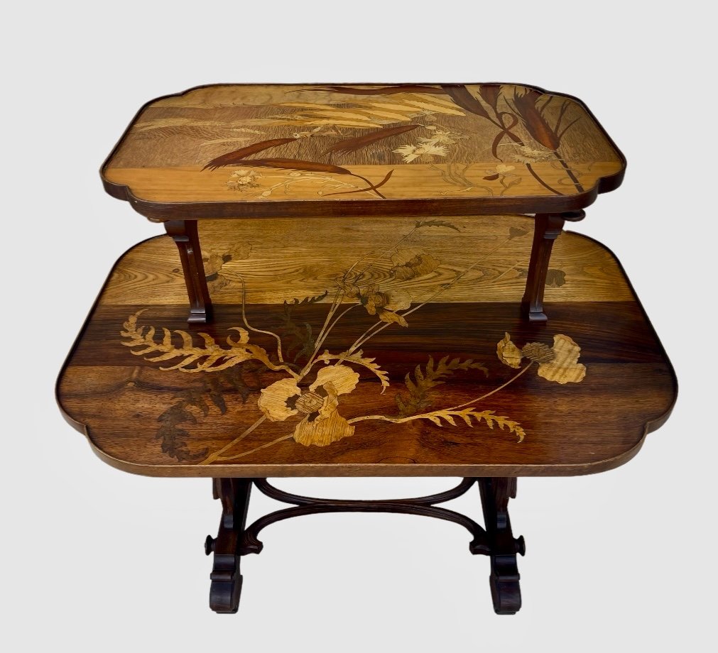 émile Gallé - Marquetry Tea Table-photo-4