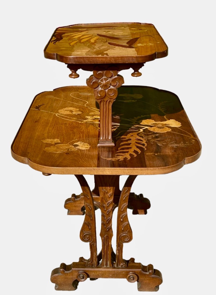 émile Gallé - Marquetry Tea Table-photo-7