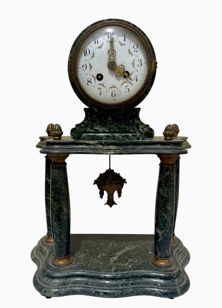 Louis XVI Style Marble Clock Set-photo-2