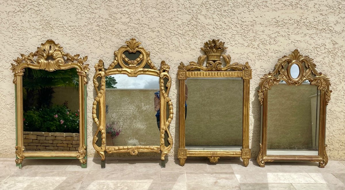 Miroir en Bois Doré Style Louis XVI-photo-1