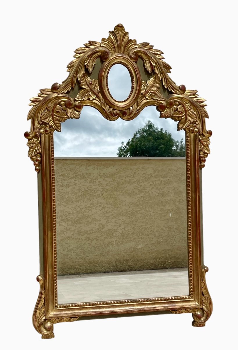 Miroir en Bois Doré Style Louis XVI