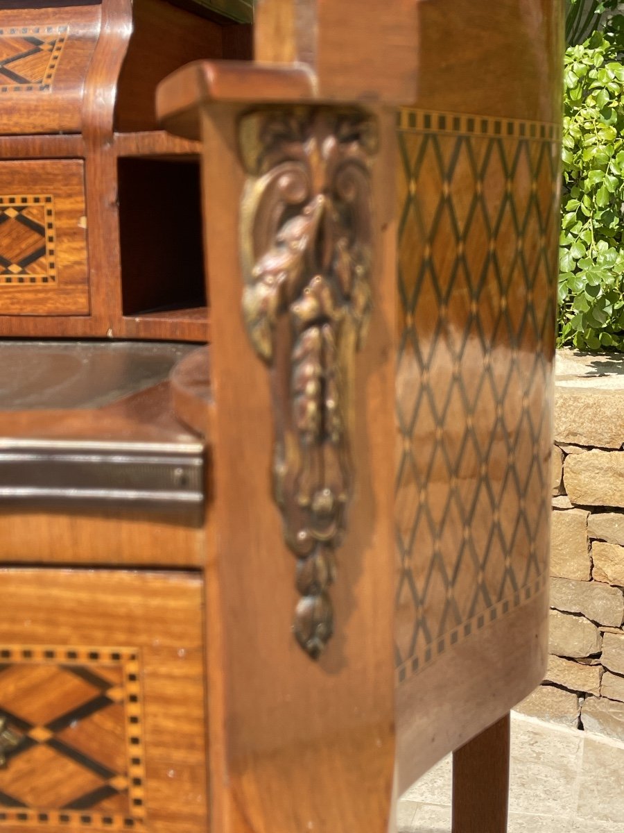 Louis XV/louis XVI Transition Marquetry Desk-photo-4