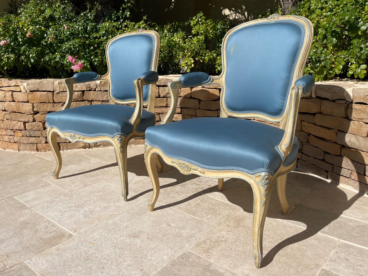 Pair Of Louis XV Style Armchairs -photo-4