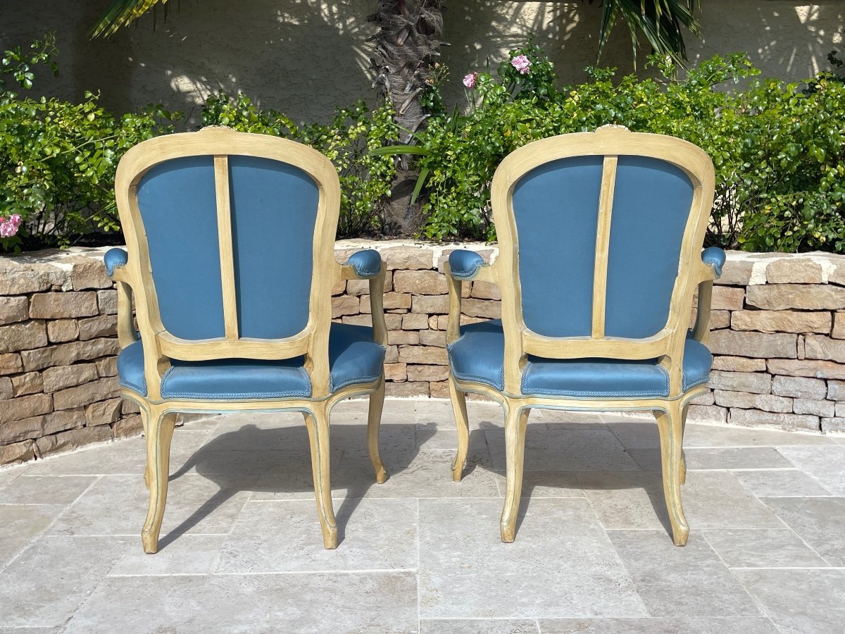 Pair Of Louis XV Style Armchairs -photo-7