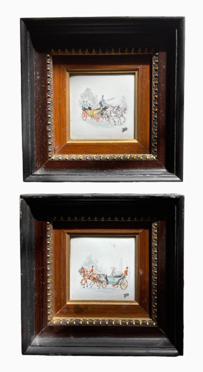 Limoges - Pair Of Porcelain Paintings-photo-2