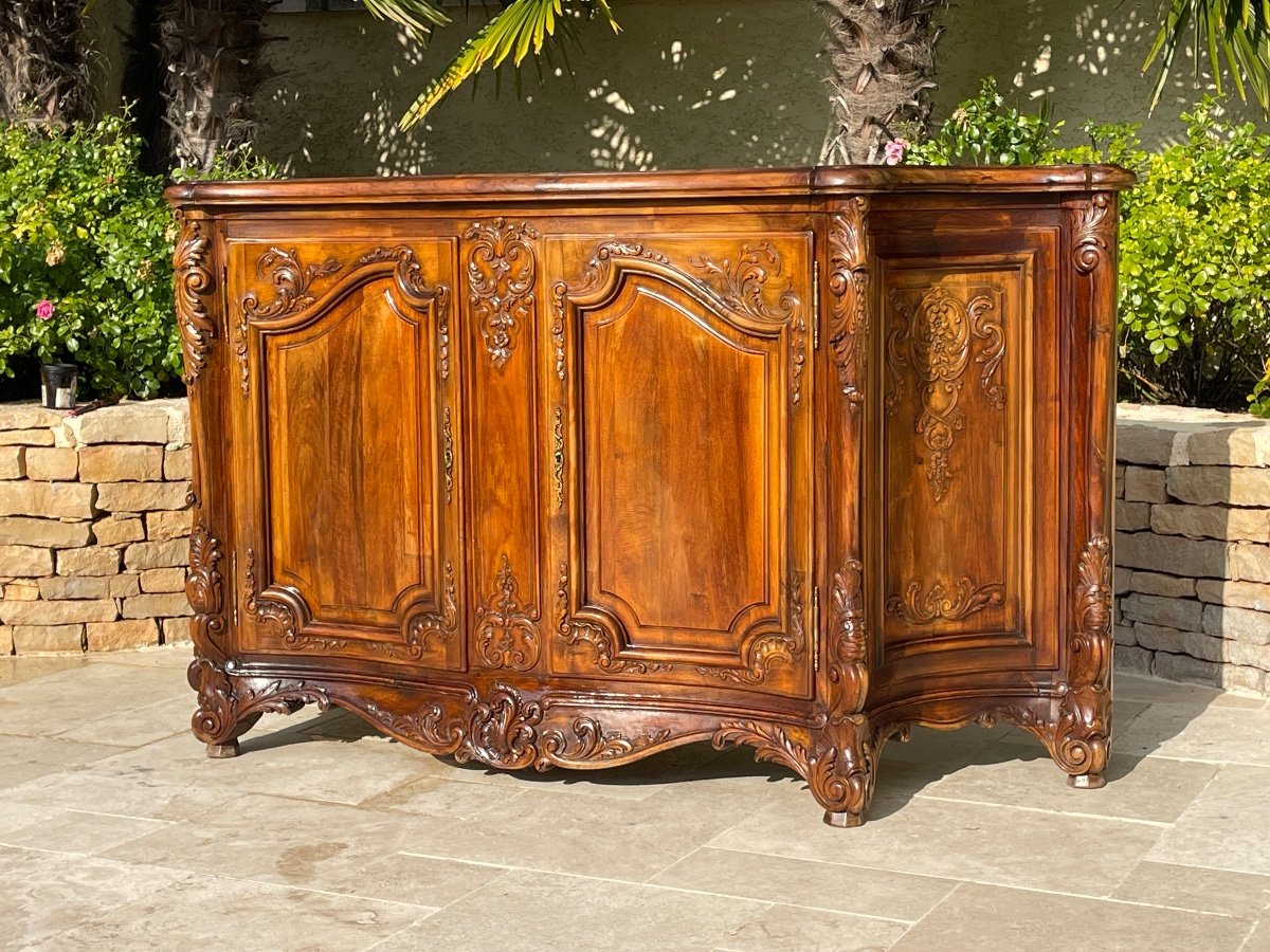 2 Buffets ou Enfilades en Noyer Style Louis XV -photo-3