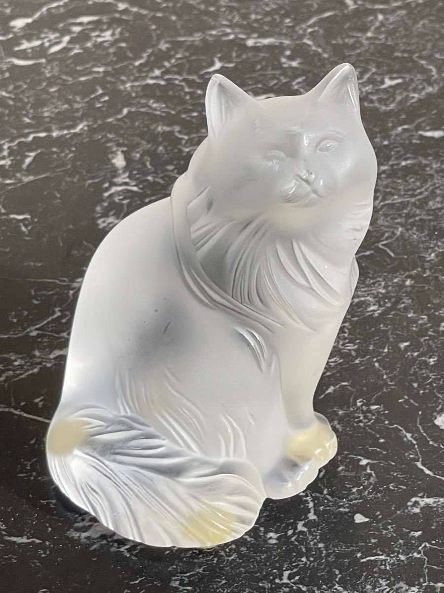 Lalique France - Sitting Cat In Glass -photo-2