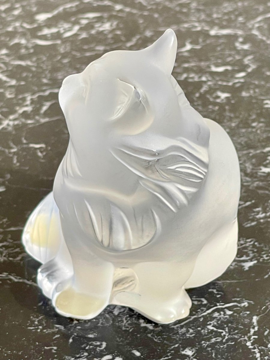 Lalique France - Sitting Cat In Glass -photo-3