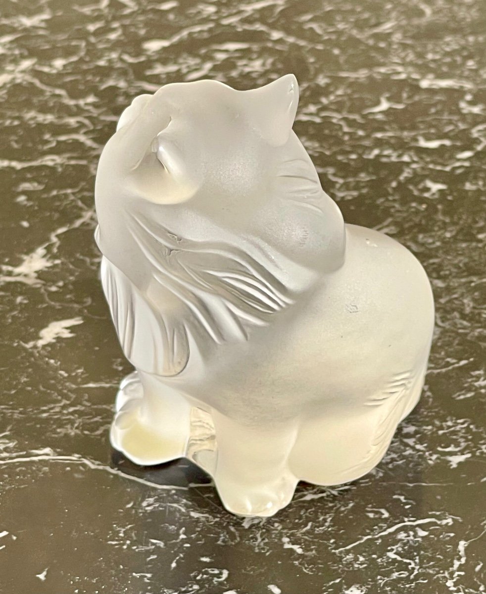 Lalique France - Sitting Cat In Glass -photo-4