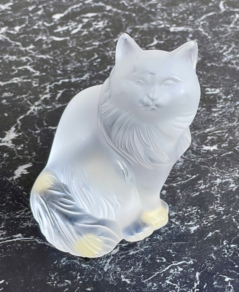 Lalique France - Sitting Cat In Glass 