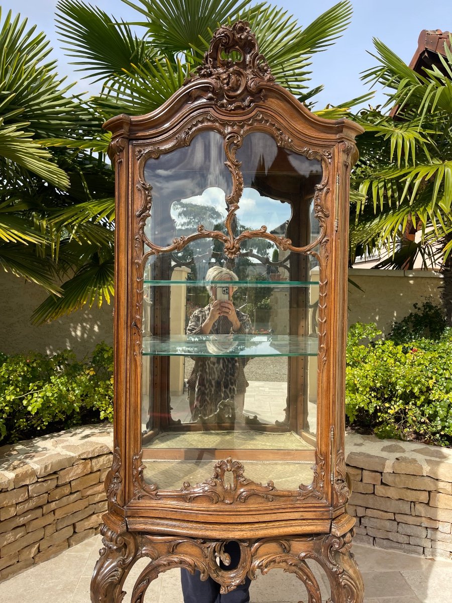 Louis XV Style Walnut Vitrine-photo-2