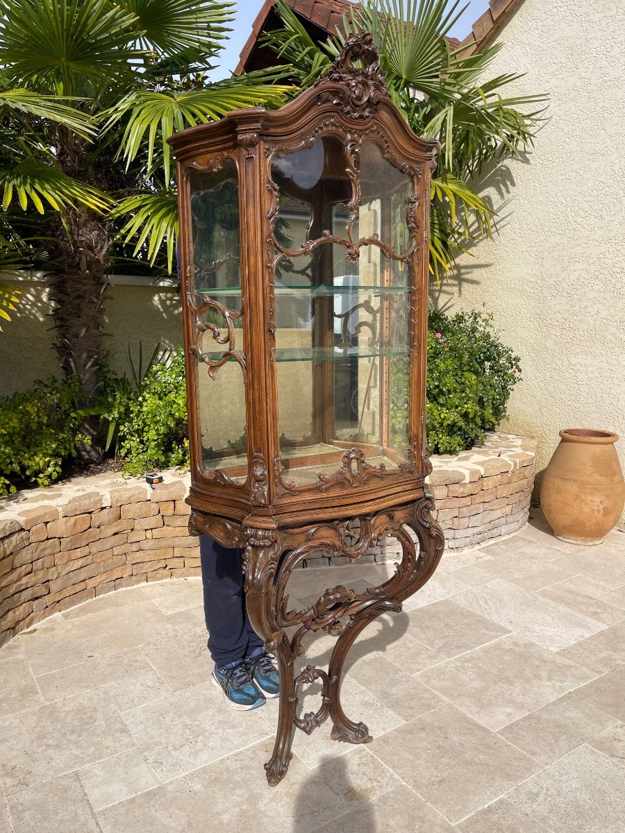 Louis XV Style Walnut Vitrine-photo-7