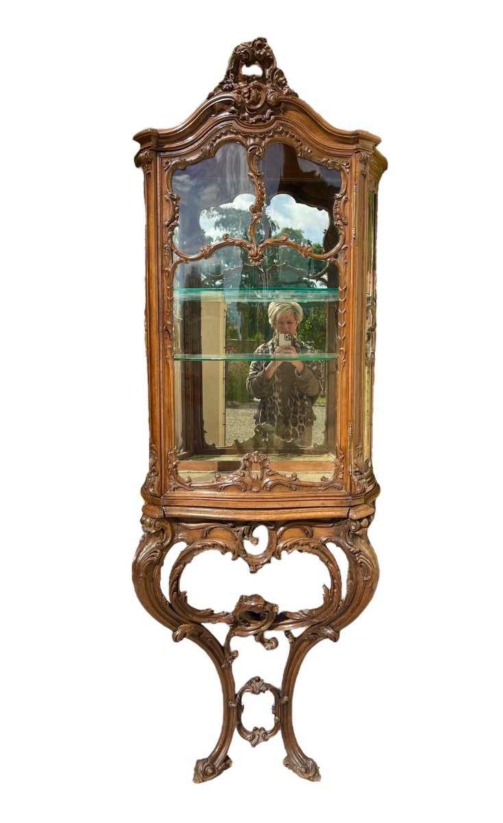 Louis XV Style Walnut Vitrine