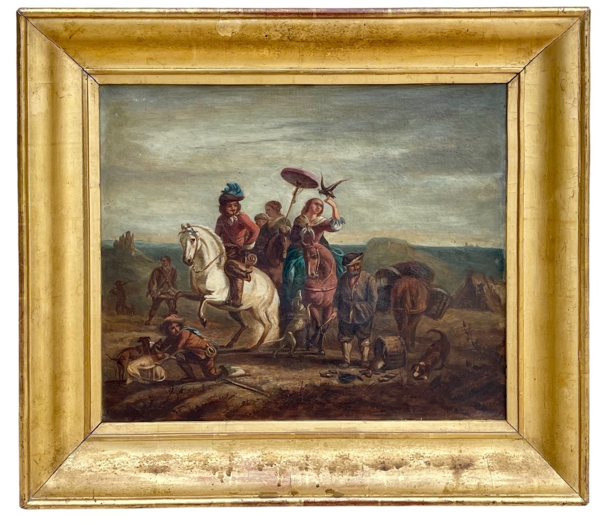 Attributed To Carel Van Falens - Hunting Scene, Flemish School