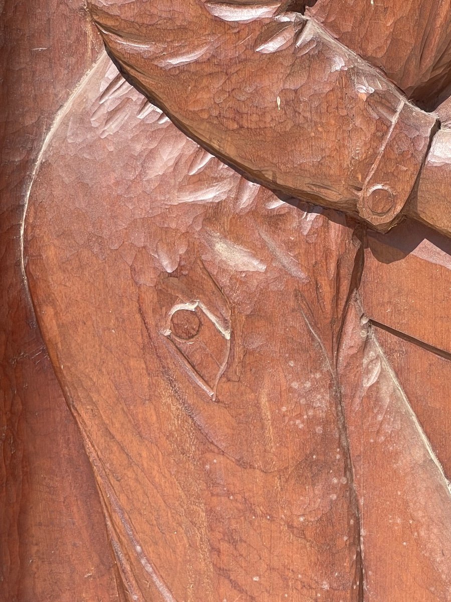 A. Géroudet - Carved Mahogany Panel, Wood Shaping-photo-1