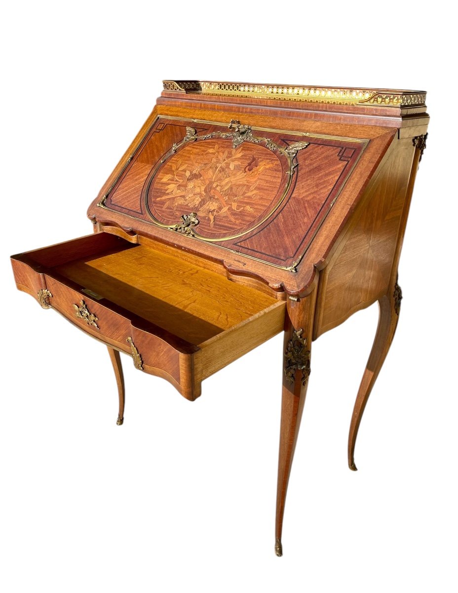 François LINKE - Bureau Dos d’âne Style Louis XV-photo-7