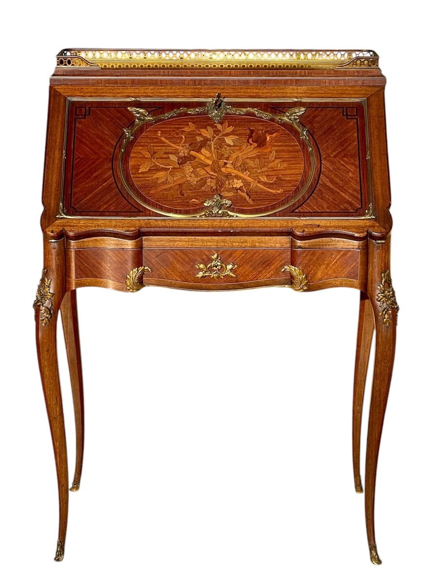 François LINKE - Bureau Dos d’âne Style Louis XV