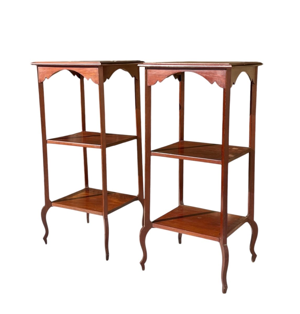 Pair Of Louis XV Style Mahogany Stools-photo-3