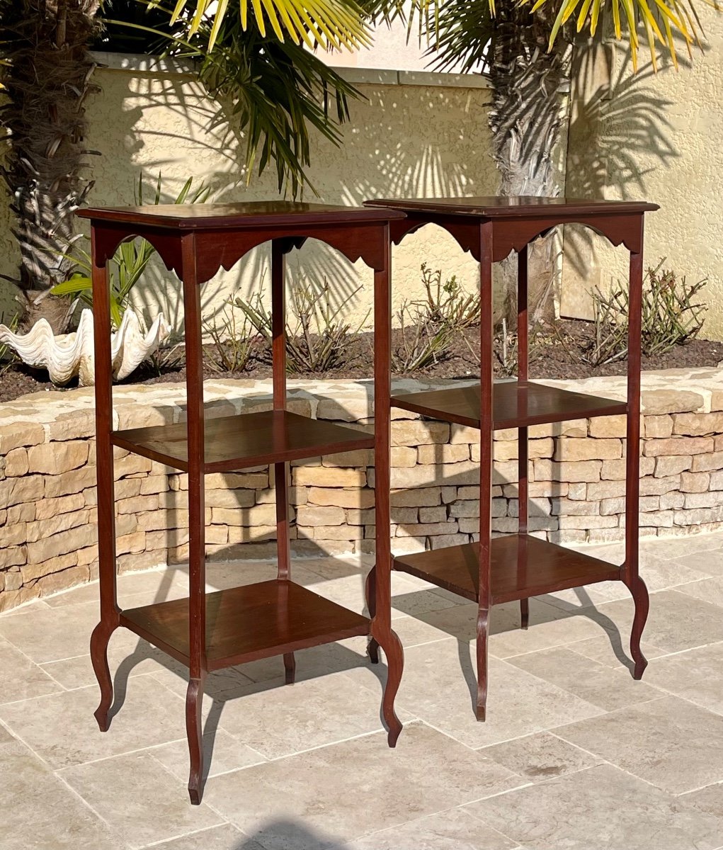 Pair Of Louis XV Style Mahogany Stools-photo-4