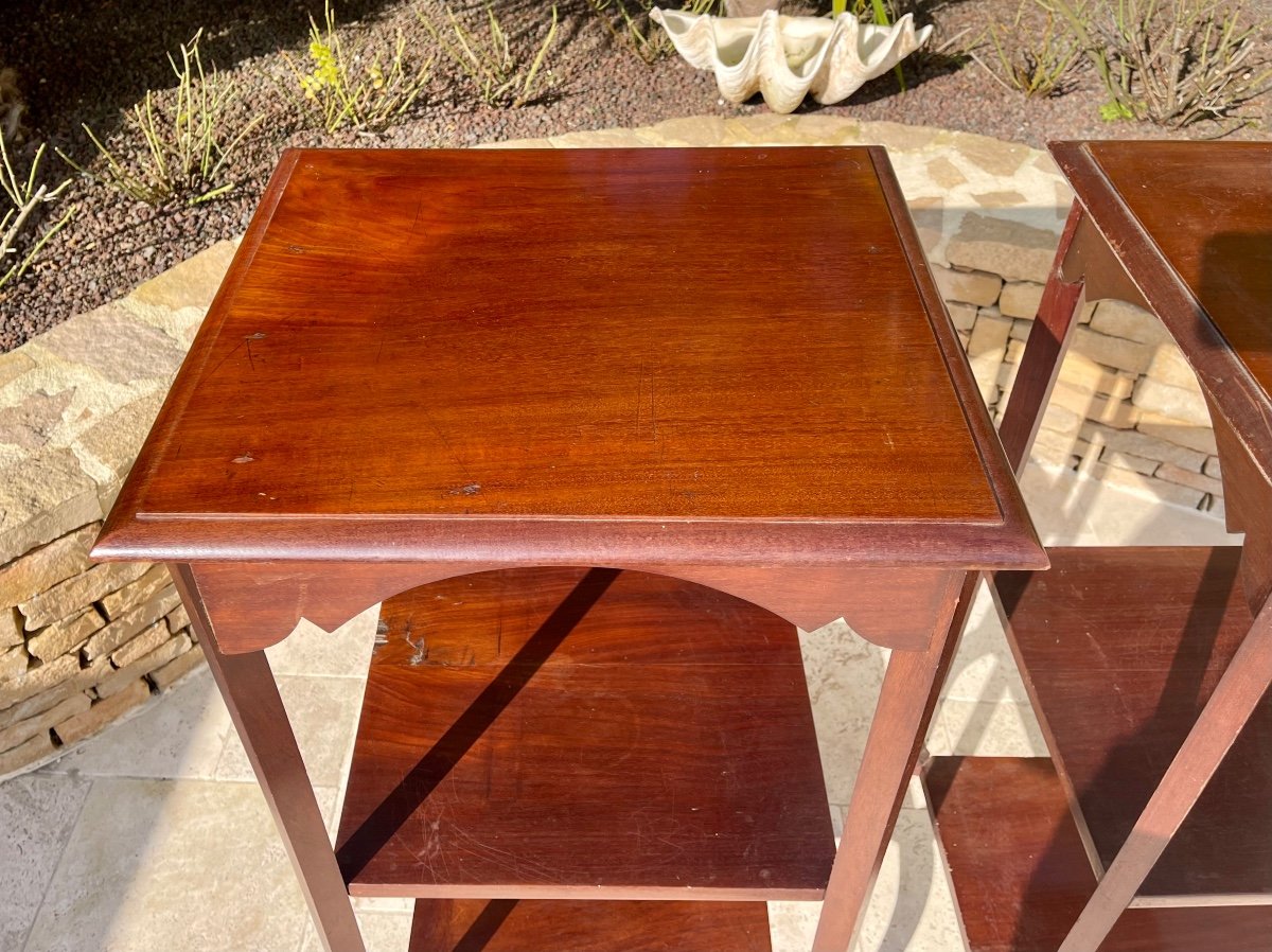 Pair Of Louis XV Style Mahogany Stools-photo-2