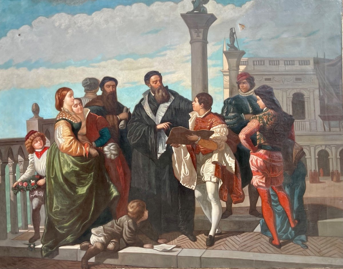 The Meeting Of Titian And Veronese On The Ponte Della Paglia-photo-2