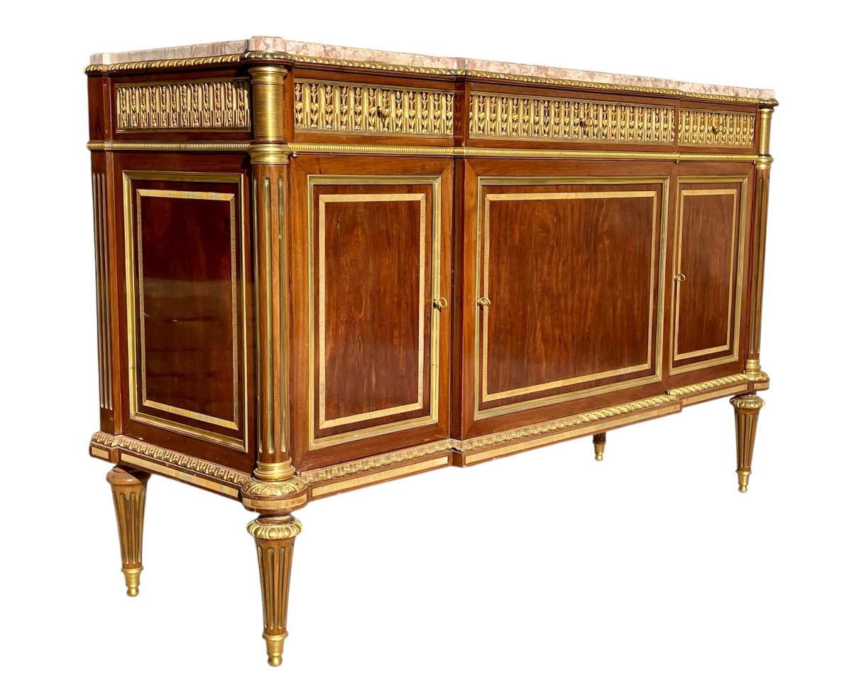 Louis XVI Style Mahogany And Bronze Buffet-photo-4