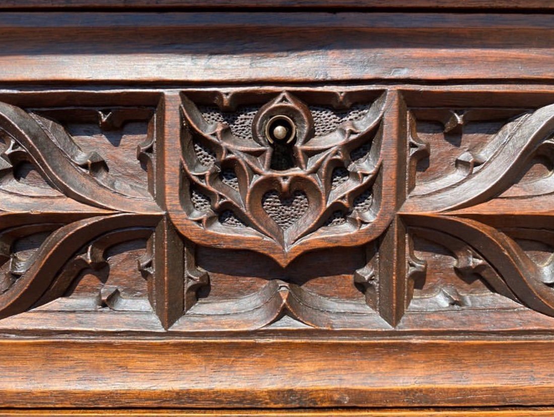 Gothic Style Walnut Sideboard/dressboard-photo-1