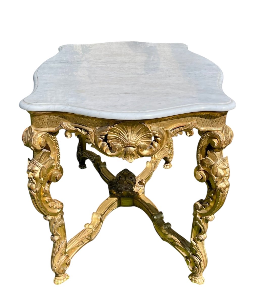 Table de Milieu en Bois Doré Napoléon III -photo-5