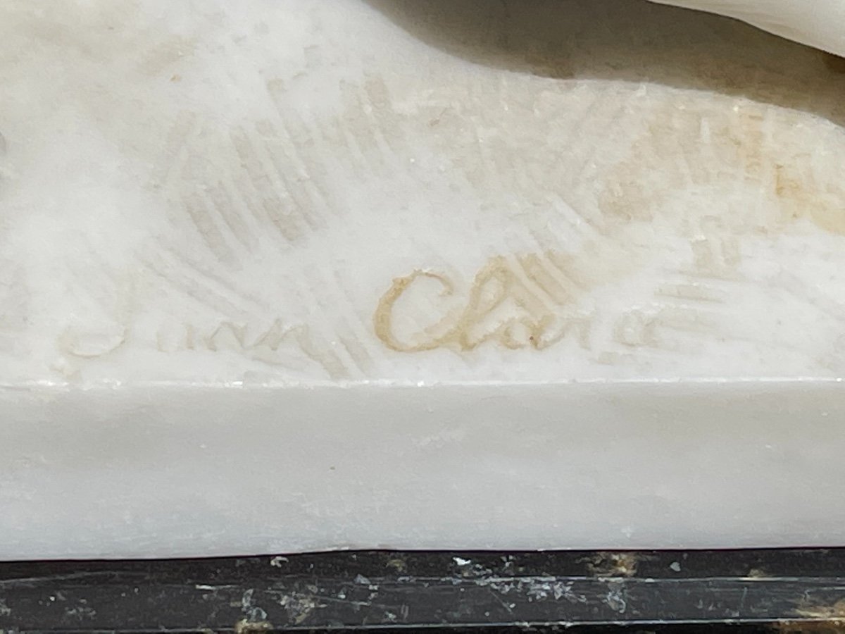 Juan Clara - Young Girl And The Cat,  Carrara Marble-photo-2