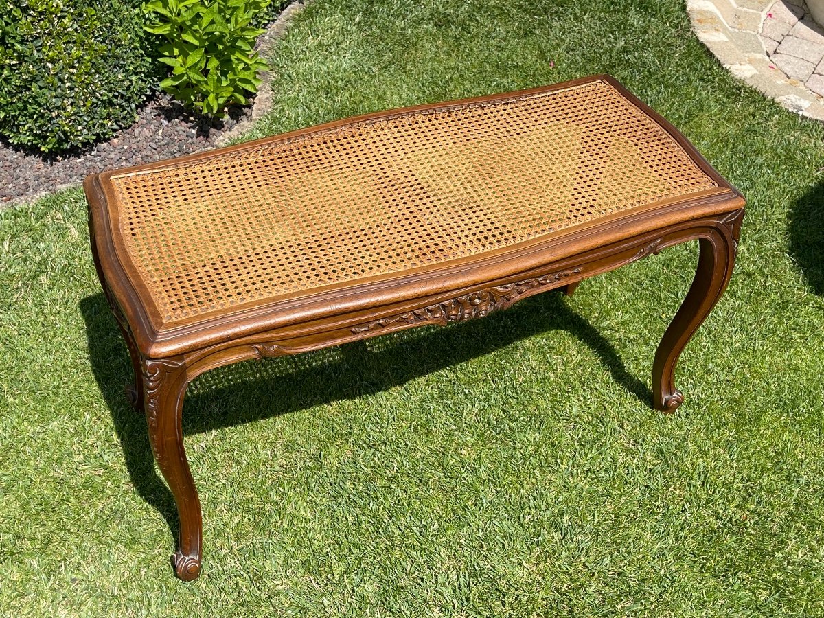 Louis XV Style Walnut & Canning Piano Bench-photo-4